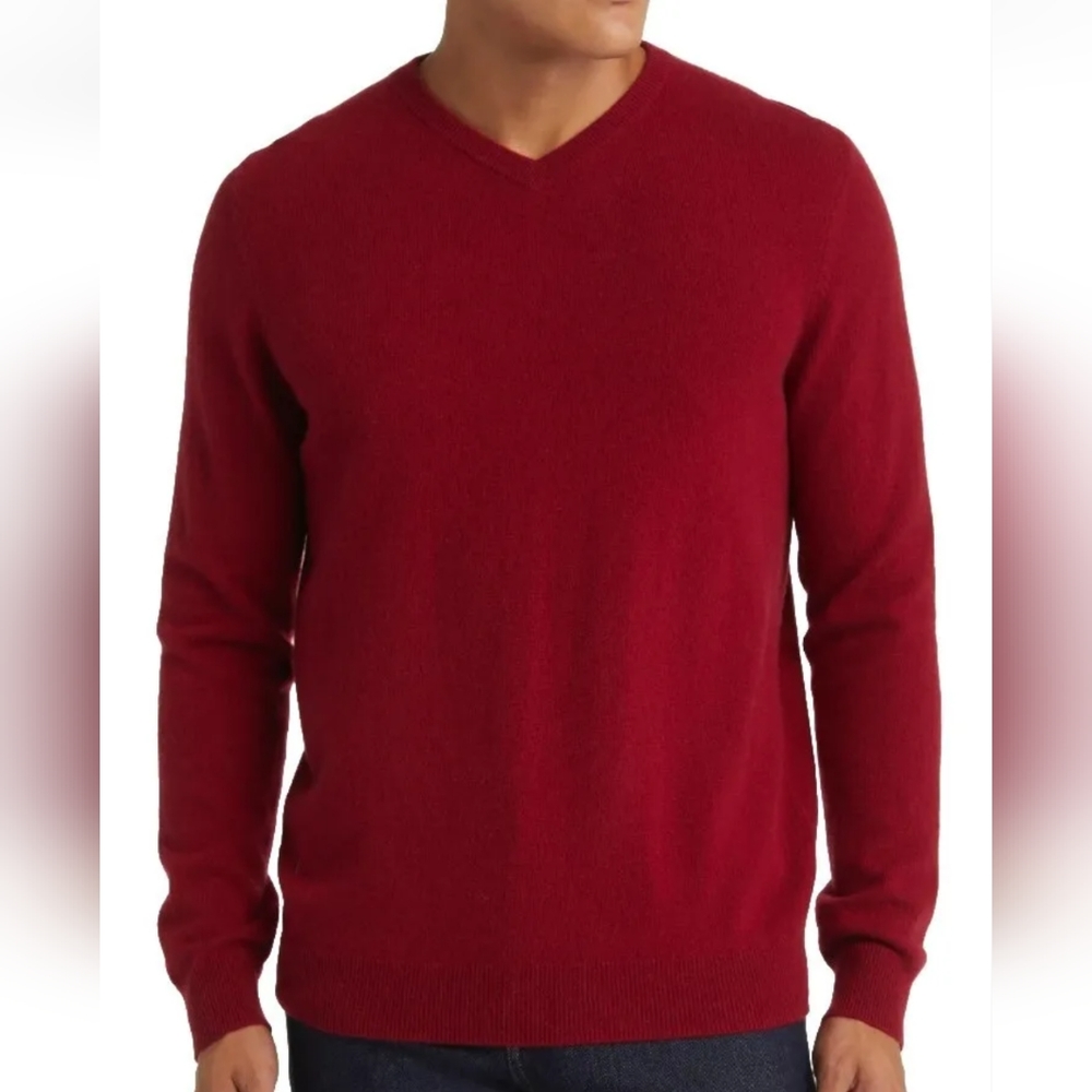 Rodd & Gunn Merino Wool Sweater XL V-Neck Preppy Academia Red Old Money Gorp New
